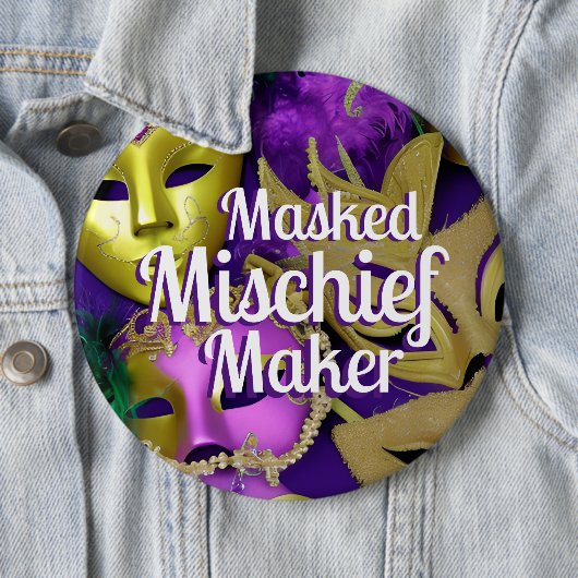 Mardi Gras Lila und Goldmasquerade Masqueras Button (Beispiel)