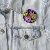 Mardi Gras Lila und Goldmasquerade Masqueras Button (Beispiel)