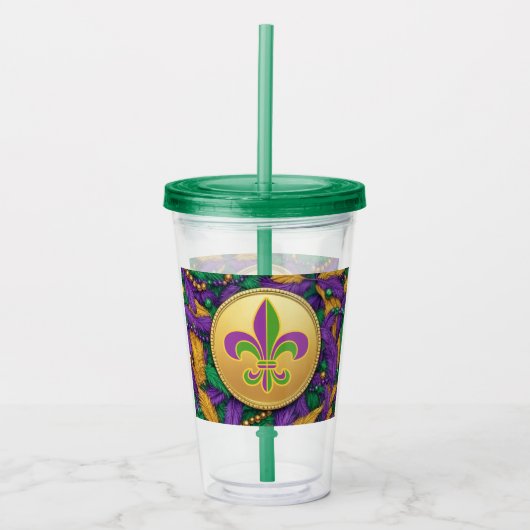 Mardi Gras Lilie Acryltrinkbecher (Vorderseite)