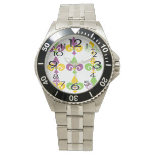 Mardi Gras Lilie Armbanduhr
