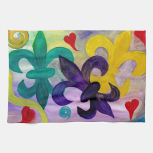 Mardi Gras Lilie Art Küchentuch