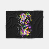 Mardi Gras Lilie Beads Louisiana Festival C Fleecedecke (Vorderseite (Horizontal))