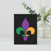 Mardi Gras Lilie Black Postkarte (Stehend Vorderseite)
