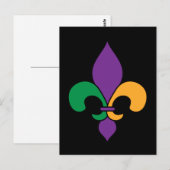 Mardi Gras Lilie Black Postkarte (Vorne/Hinten)