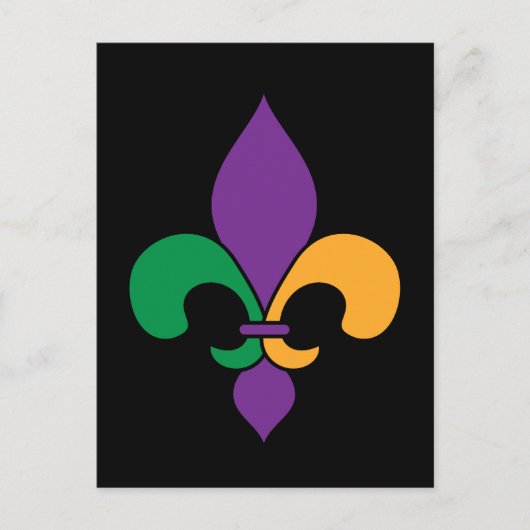 Mardi Gras Lilie Black Postkarte (Vorderseite)