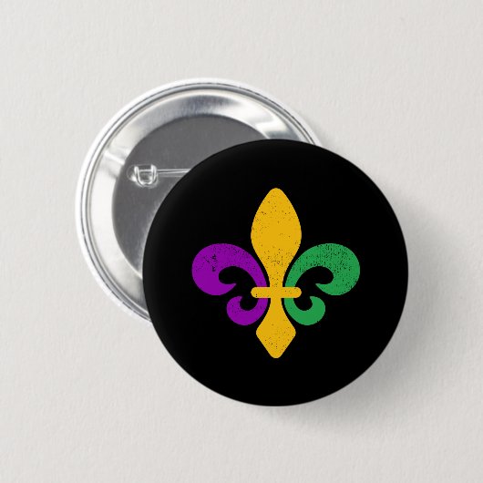 Mardi Gras Lilie Button (Vorne & Hinten)