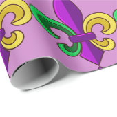 Mardi Gras Lilie Carnival Lila Green Gift Geschenkpapier (Rolleneckpunkt)