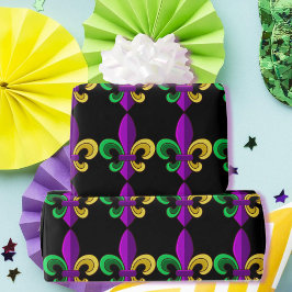 Mardi Gras Lilie Carnival Lila Green Gift Geschenkpapier