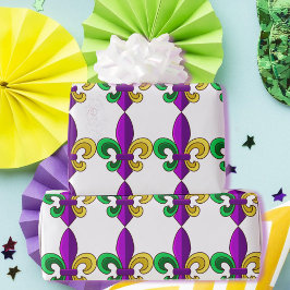 Mardi Gras Lilie Carnival Lila Green Gift Geschenkpapier