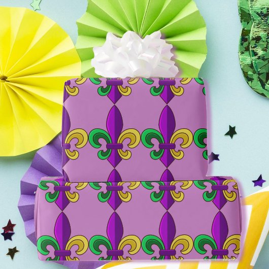 Mardi Gras Lilie Carnival Lila Green Gift Geschenkpapier
