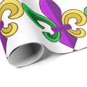 Mardi Gras Lilie Carnival Lila Green Gift Geschenkpapier (Rolleneckpunkt)