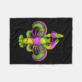 Mardi Gras Lilie Crawfish Leopard Kostüm Fleecedecke (Vorderseite (Horizontal))