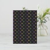 Mardi Gras Lilie Dark Vertical Menükarte (Stehend Vorderseite)