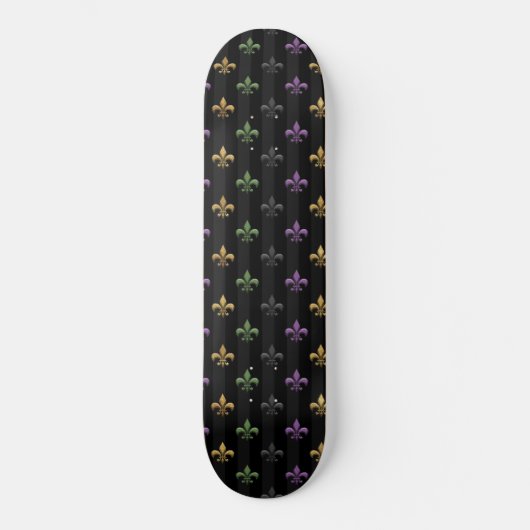 Mardi Gras Lilie Dark Vertical Skateboard (Vorderseite)