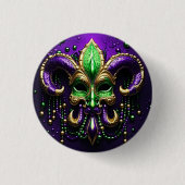 Mardi Gras Lilie Design Button (Vorderseite)