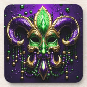 Mardi Gras Lilie Design Getränkeuntersetzer (Vorderseite)