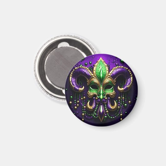 Mardi Gras Lilie Design Magnet (Vorderseite/Rückseite)