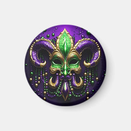 Mardi Gras Lilie Design Magnet