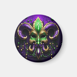 Mardi Gras Lilie Design Magnet