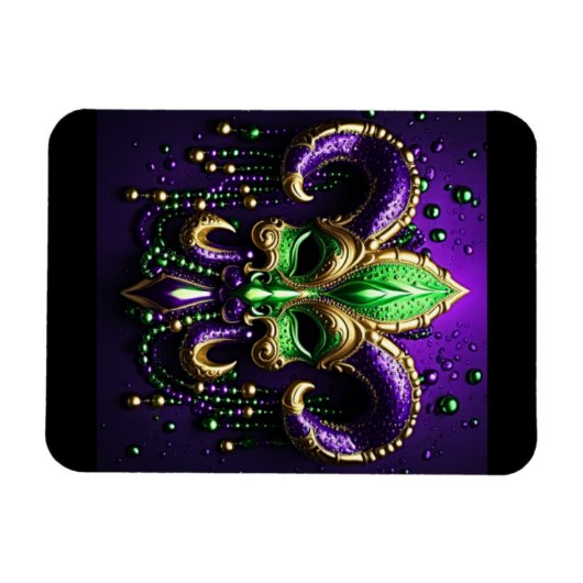 Mardi Gras Lilie Design Magnet (Horizontal)