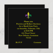 Mardi Gras ~ Lilie Einladung (Vorne/Hinten)