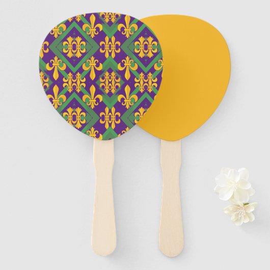 Mardi Gras Lilie Fächer (Vorne und Hinten)