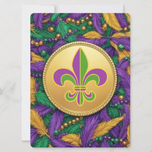Mardi Gras Lilie Feiertagskarte