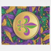 Mardi Gras Lilie Fleecedecke (Vorderseite (Horizontal))