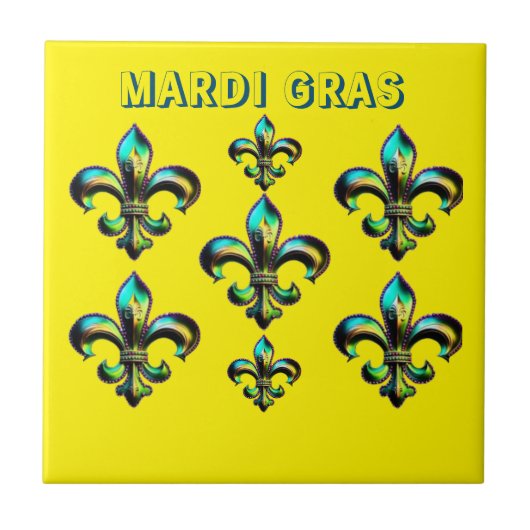 Mardi Gras Lilie Fliese (Vorderseite)