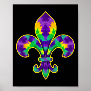 Mardi Gras Lilie Gefärbte Krawatte Poster