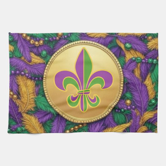 Mardi Gras Lilie Geschirrtuch (Horizontal)