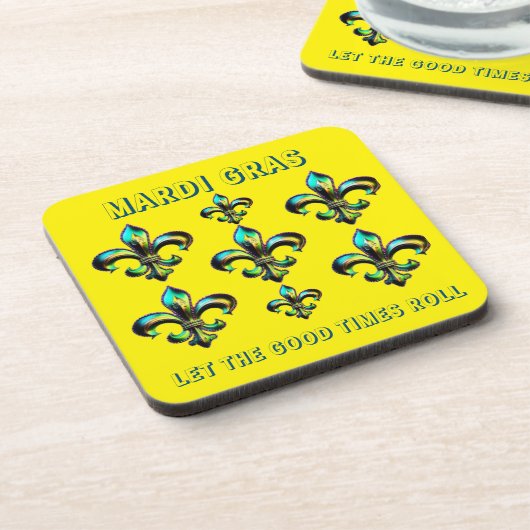 Mardi Gras Lilie Getränkeuntersetzer (Linke Seite)