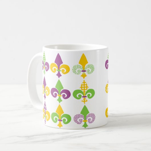 Mardi Gras Lilie Kaffeetasse (Vorderseite Links)