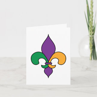Mardi Gras Lilie Lila Gelb grün Karte