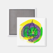 Mardi Gras Lilie Magnet (Vorderseite/Rückseite)