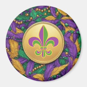 Mardi Gras Lilie Magnet