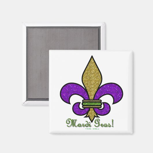 Mardi Gras Lilie Magnet (Vorderseite/Rückseite)