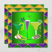 Mardi Gras Lilie Mardi Gras Party Einladung (Vorne/Hinten)