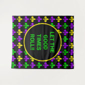 Mardi Gras Lilie Muster Benutzerdefinierter Hinter Wandteppich (Vorderseite (Horizontal))