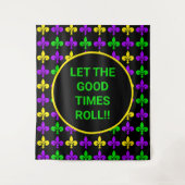 Mardi Gras Lilie Muster Benutzerdefinierter Hinter Wandteppich (Vorderseite)