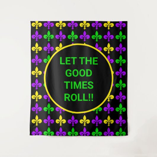 Mardi Gras Lilie Muster Benutzerdefinierter Hinter Wandteppich (Vorderseite)