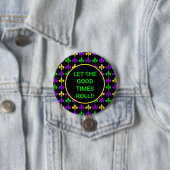 Mardi Gras Lilie Muster Benutzerdefinierter Text Button (Beispiel)