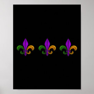 Mardi Gras Lilie Nola New Orleans und Louis Poster