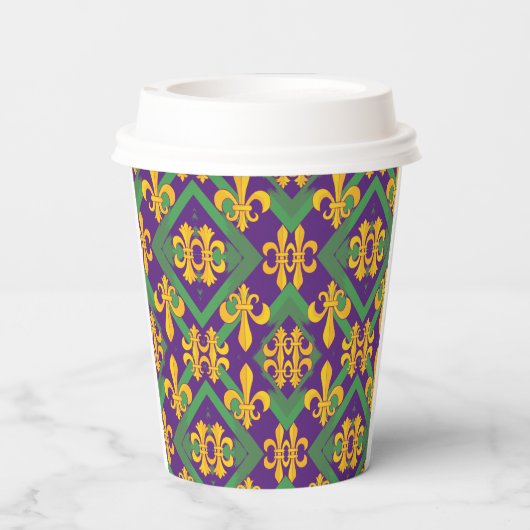 Mardi Gras Lilie Pappbecher (Rückseite)