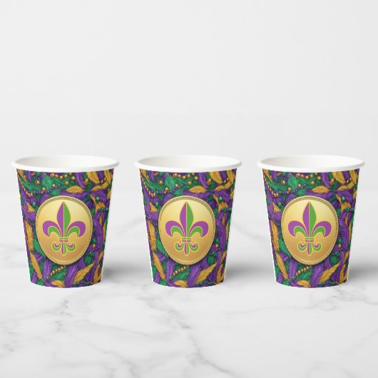 Mardi Gras Lilie Pappbecher (Multi)