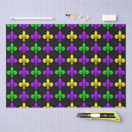 Mardi Gras Lilie Pattern Seidenpapier (Handwerk)