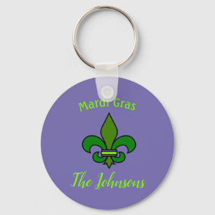 Mardi Gras Lilie Personalisierte Schlüsselkette Schlüsselanhänger