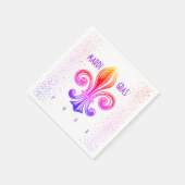Mardi Gras Lilie Rainbow Confetti Serviette (Ecke)