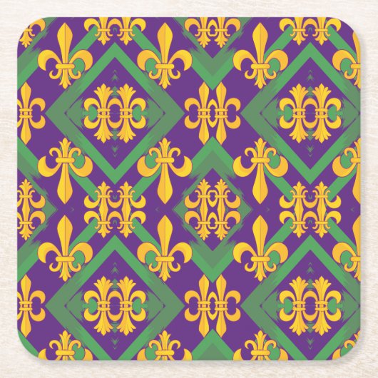 Mardi Gras Lilie Rechteckiger Pappuntersetzer (Vorderseite)