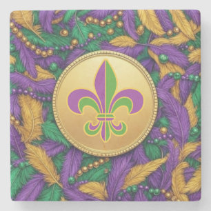 Mardi Gras Lilie Steinuntersetzer